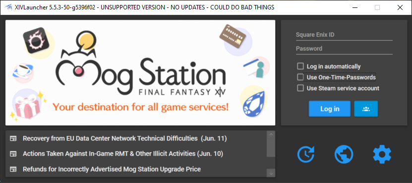 ffxiv launcher unable to complete version check